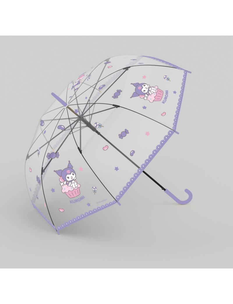 Sanrio characters Transparent Long-handled Umbrella(Kuromi)