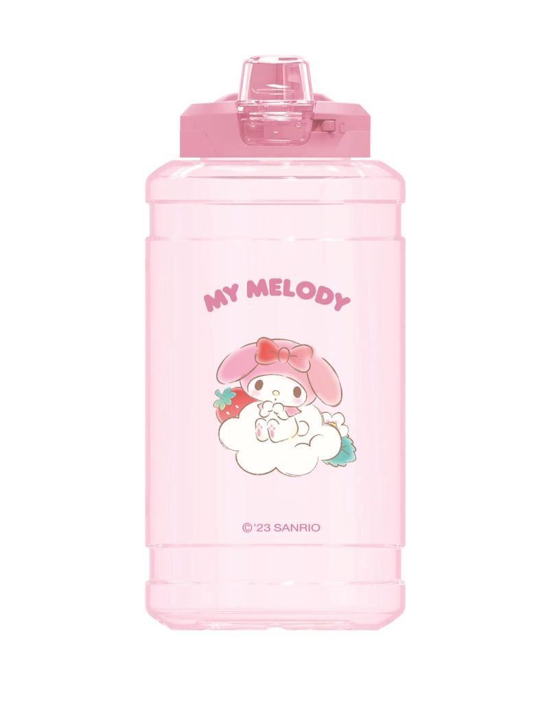Sanrio Characters My Melody Strawberry Collection Plastic Bottle Auto Flip Lid
