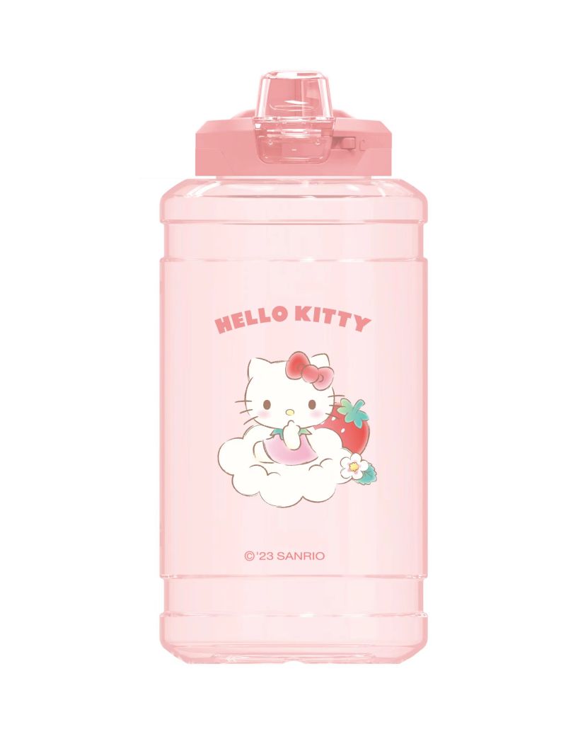 Sanrio Characters Hello Kitty Strawberry Collection Plastic Bottle Auto Flip Lid