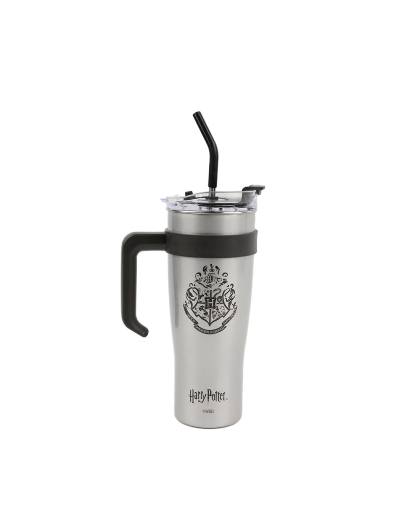 Harry Potter Hogwarts Silver Single Wall Steel Tumbler With Handle 1.6l