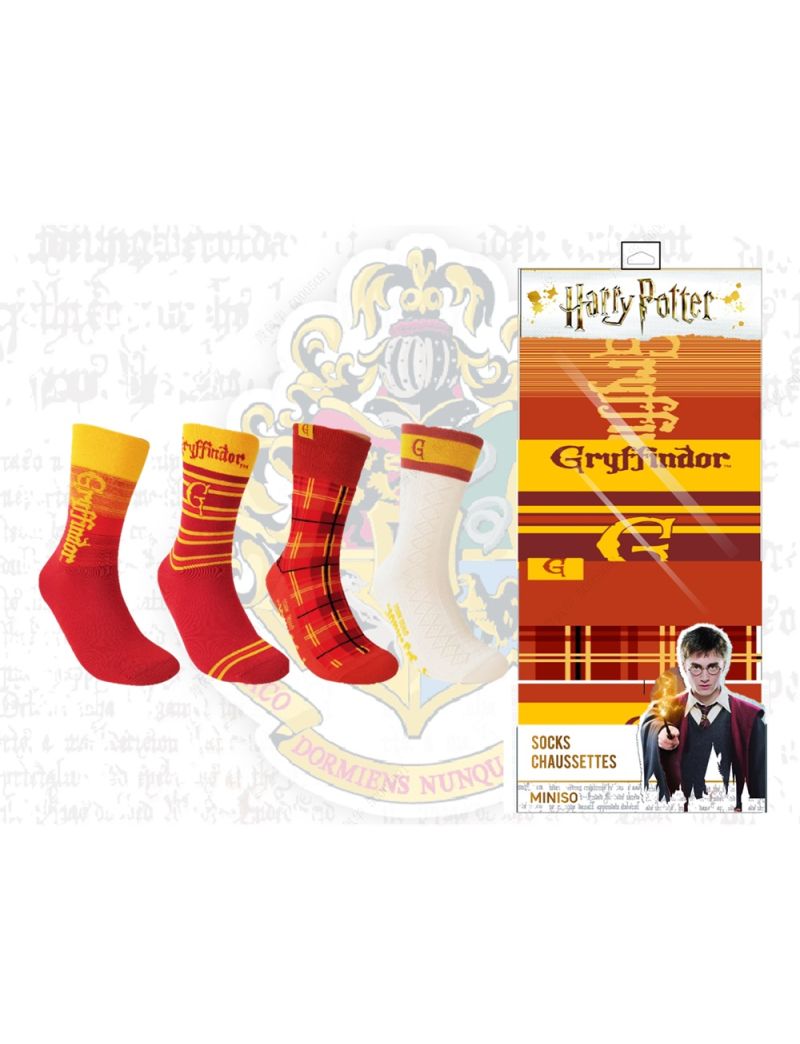 Harry Potter Gryffindor 4 Pairs Crew Socks in Box