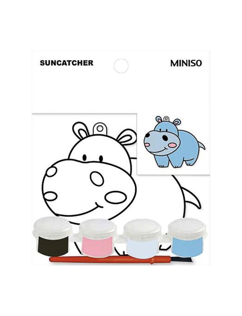 Colouring Suncatcher - Hippo