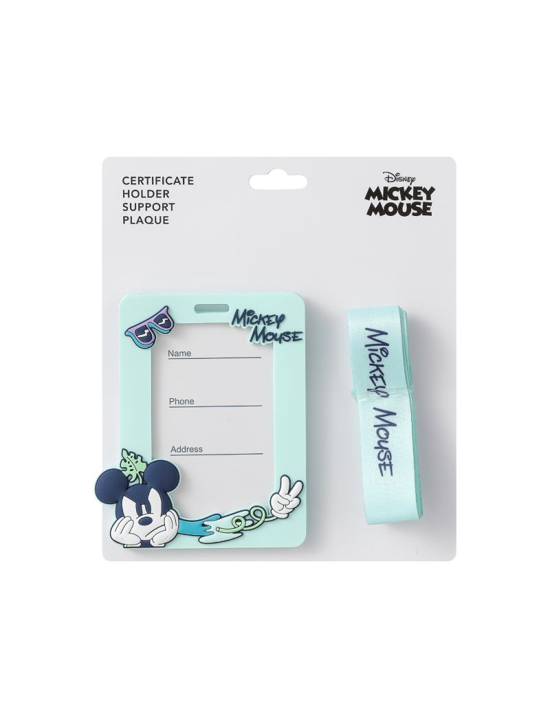 Mickey Mouse Blue Luggage Tag Certificate Holder 