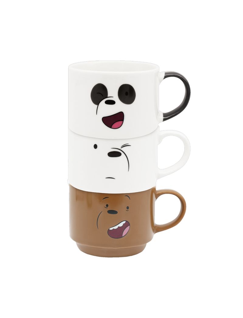 We Bare Bears Collection 4.0 Ceramic Set Of 3 Mugs 255ml