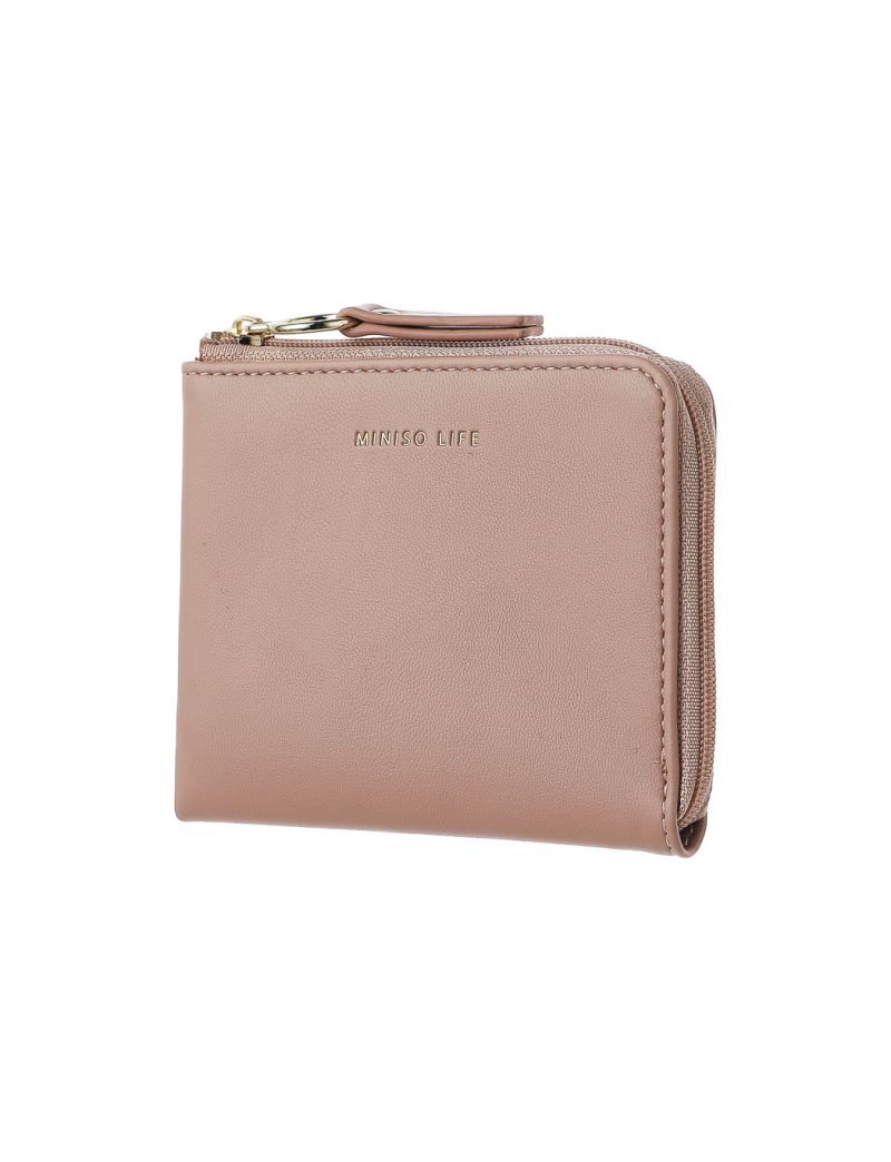 Minimalist Golden Letters Series Coin Purse with Zipper(Pink)