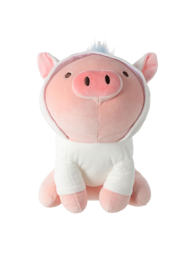 10in. Sitting Piglet Plush Toy with Hat(Unicorn Hat)
