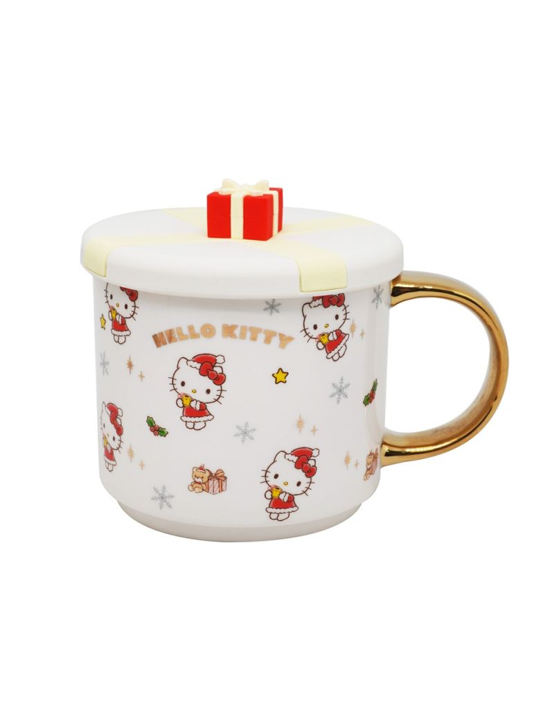 Sanrio Hello Kitty Christmas Ceramic Cup With Silicone Lid