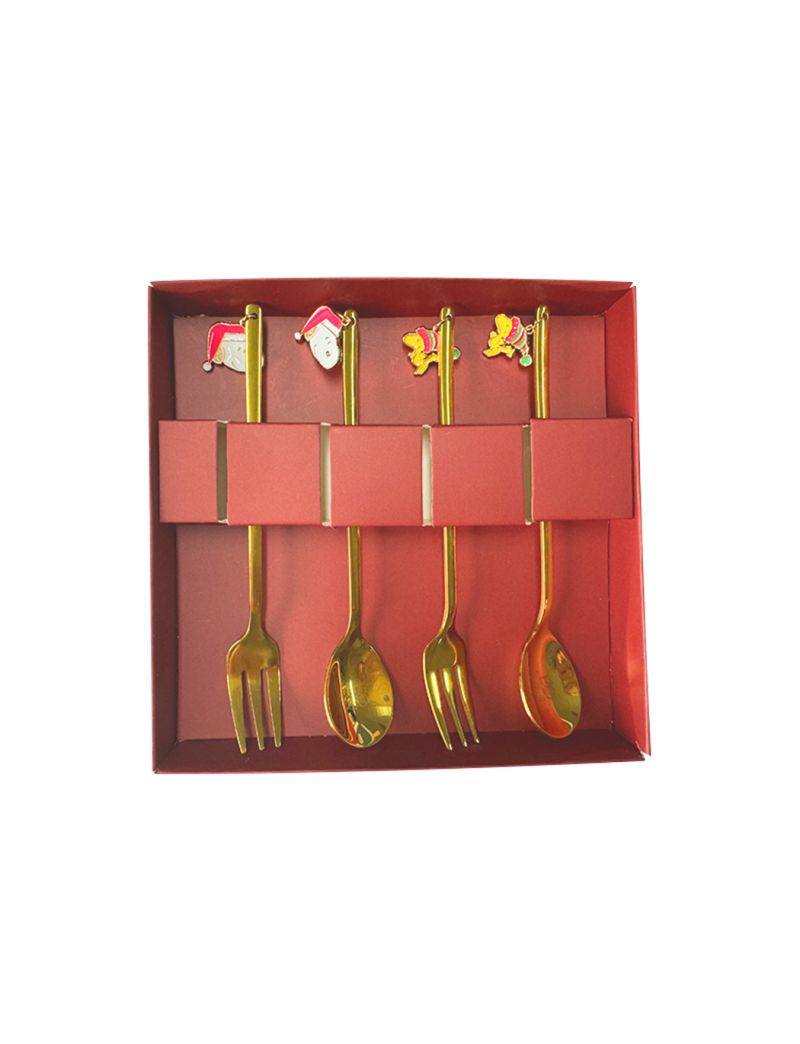 Snoopy Christmas Flatware Spoon & Fork Set Gift Box