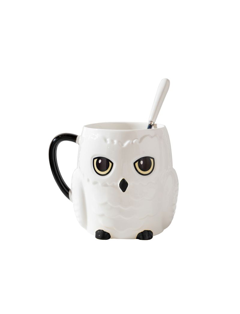 Harry Potter Hedwig Owl Shape Ceramic Cup & Spoon 430ml