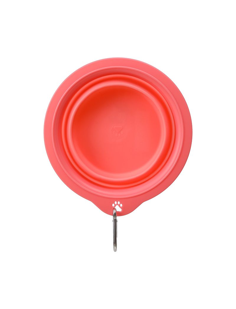 Large Foldable Pet Bowl Red