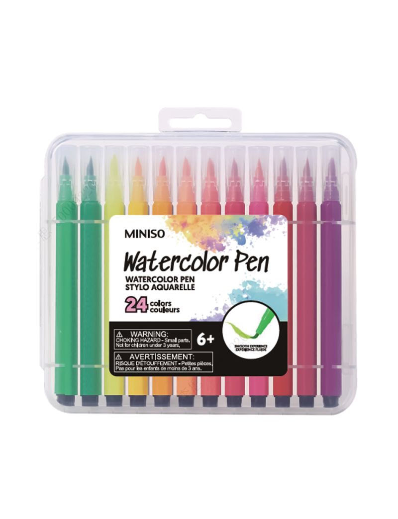 Watercolor Pens Set with Soft Tip (24 Colors)