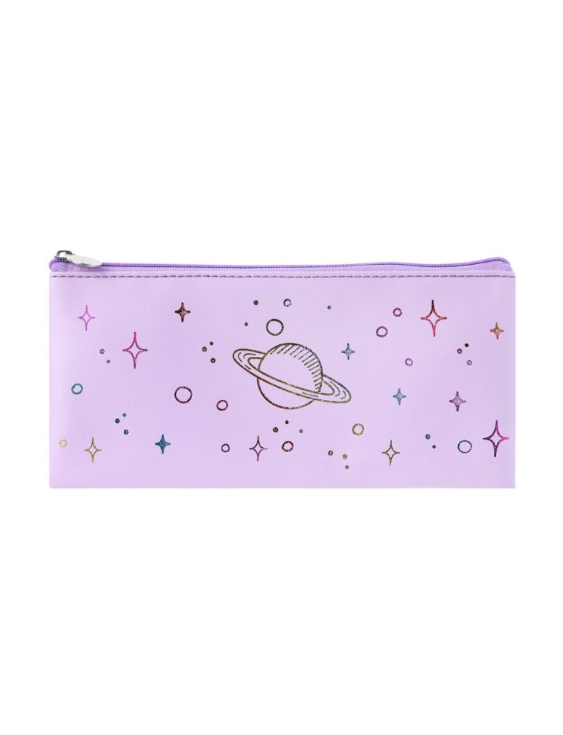 MINISO Moon & Stars Purple Pencil Case