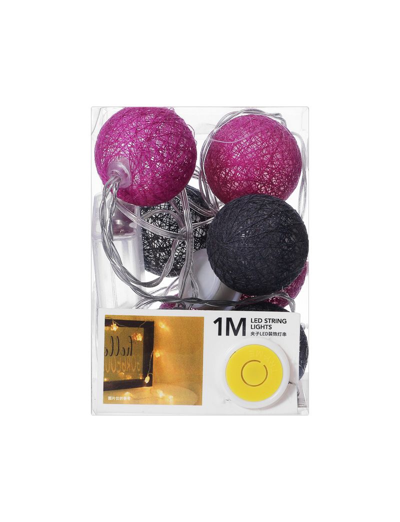 Halloween LED Ball Fairy Lights 1m Purple & Grey