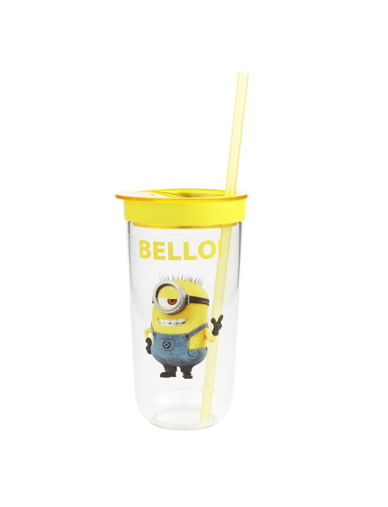 Minions Collection Plastic Tumbler with Straw 600ml