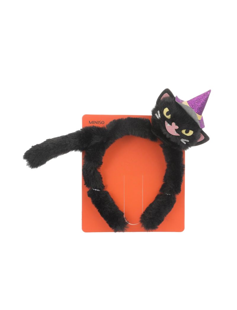 Halloween Fluffy Black Cat Hair Band