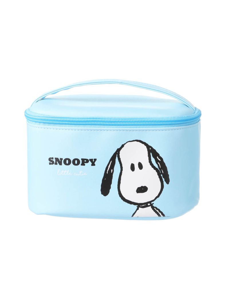 Snoopy Summer Travel Collection Barrel Cosmetic Bag(Blue)