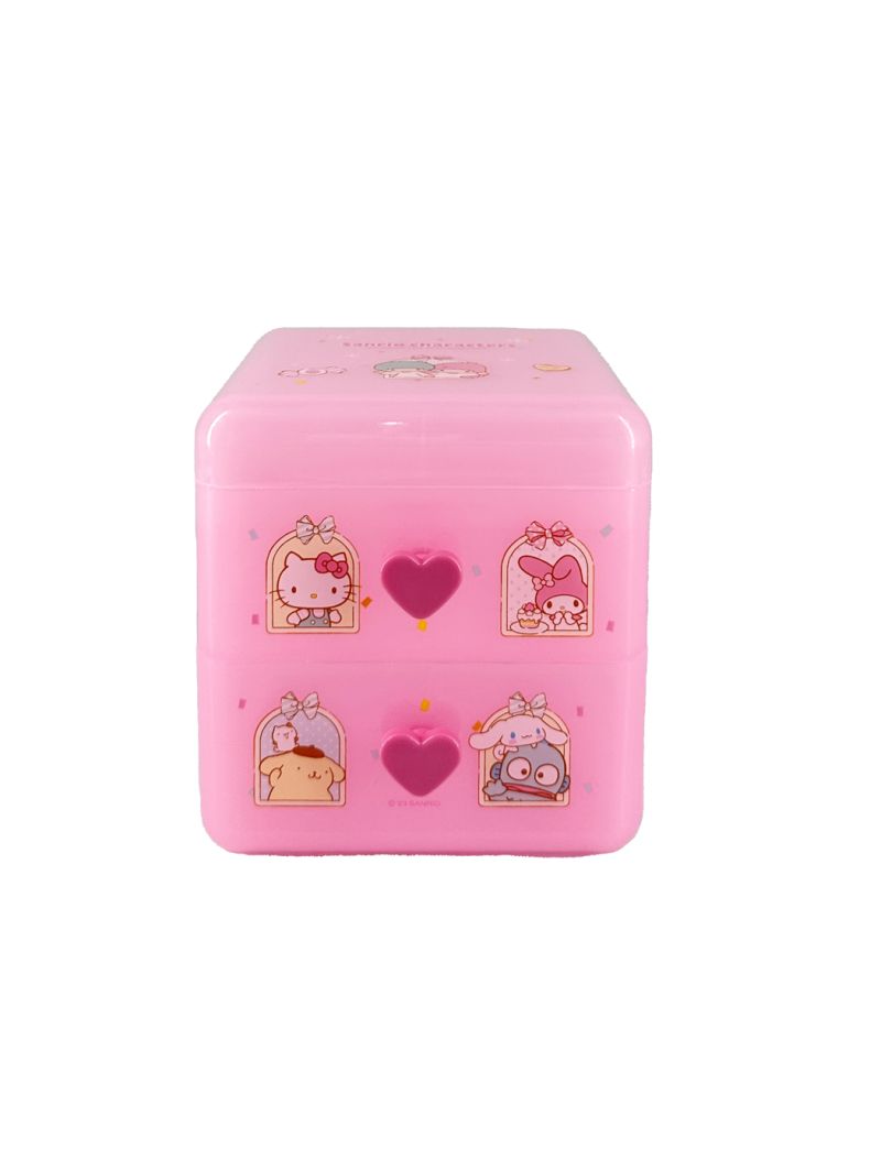 Sanrio characters Storage Collection Flip-Lid Storage Box with Drawers for Desk