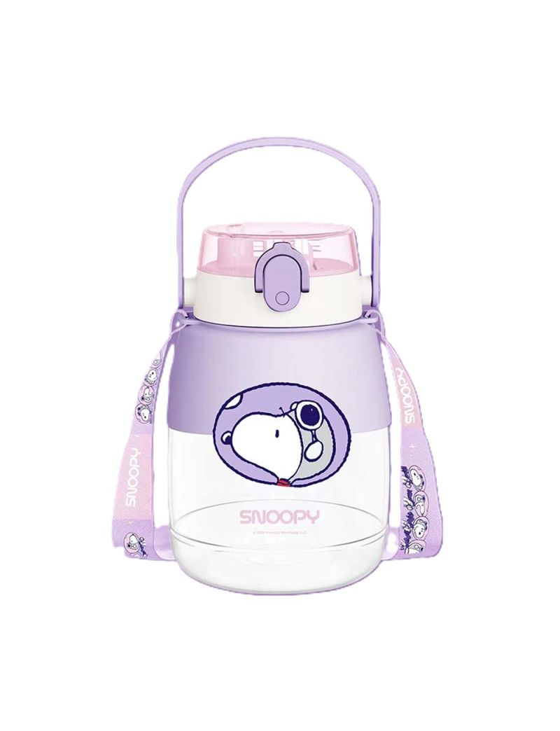 Snoopy The Little Space Explorer Purple Plastic Bottle With Shoulder Strap 1300ml