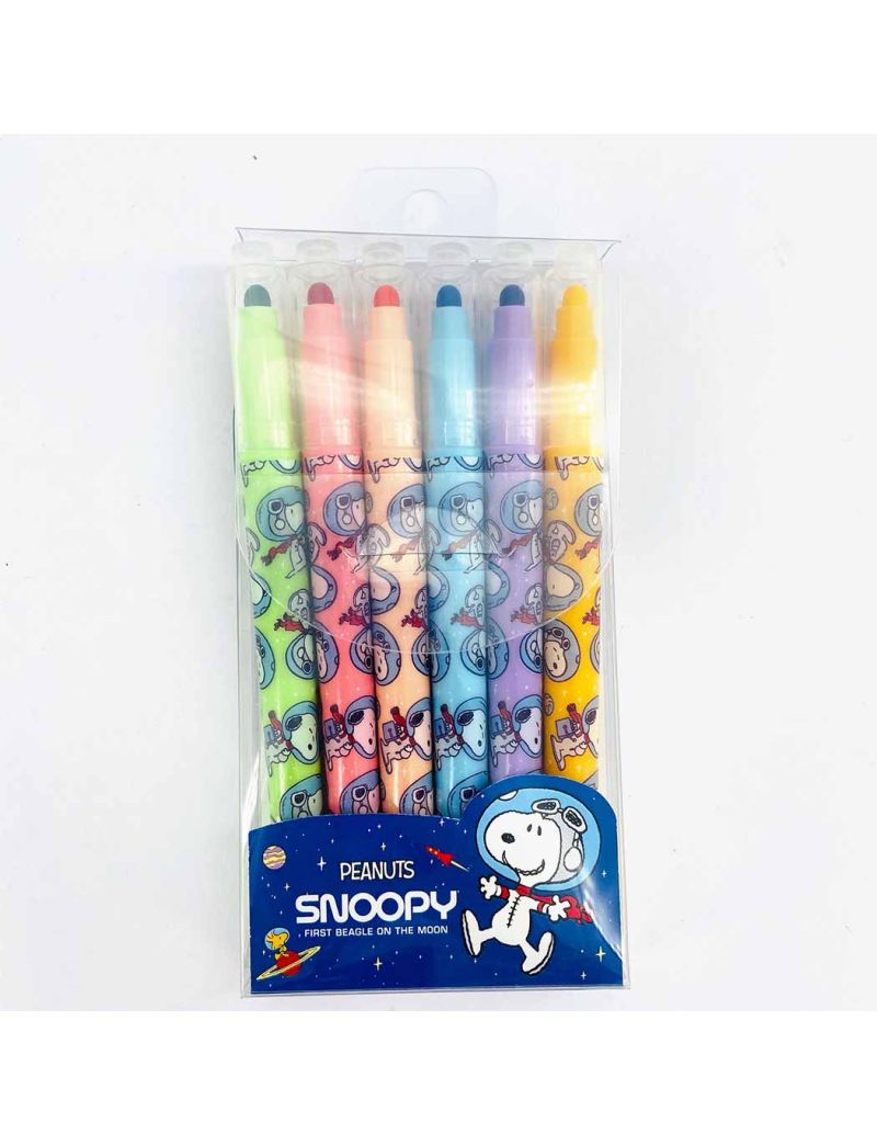 Snoopy the Little Space Explorer Collection Tip Dot Marker Pens 6 pcs PDQ