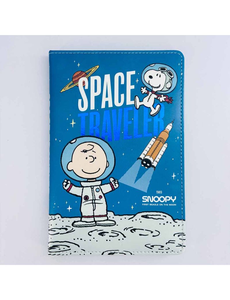 Snoopy the Little Space Explorer Collection A5 80 Sheet Notebook Leather Cover