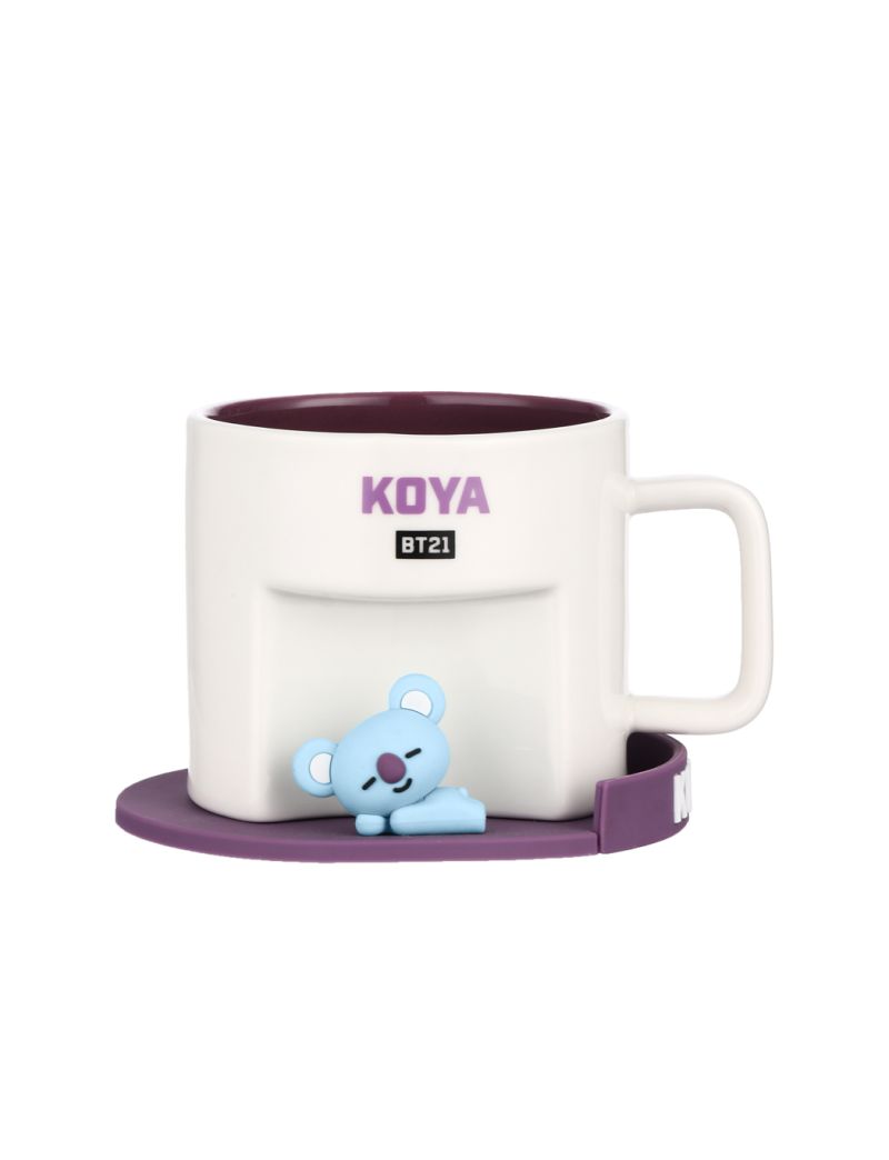 BT21 Collection Koya Cartoon Ceramic Cup with Coaster 450ml