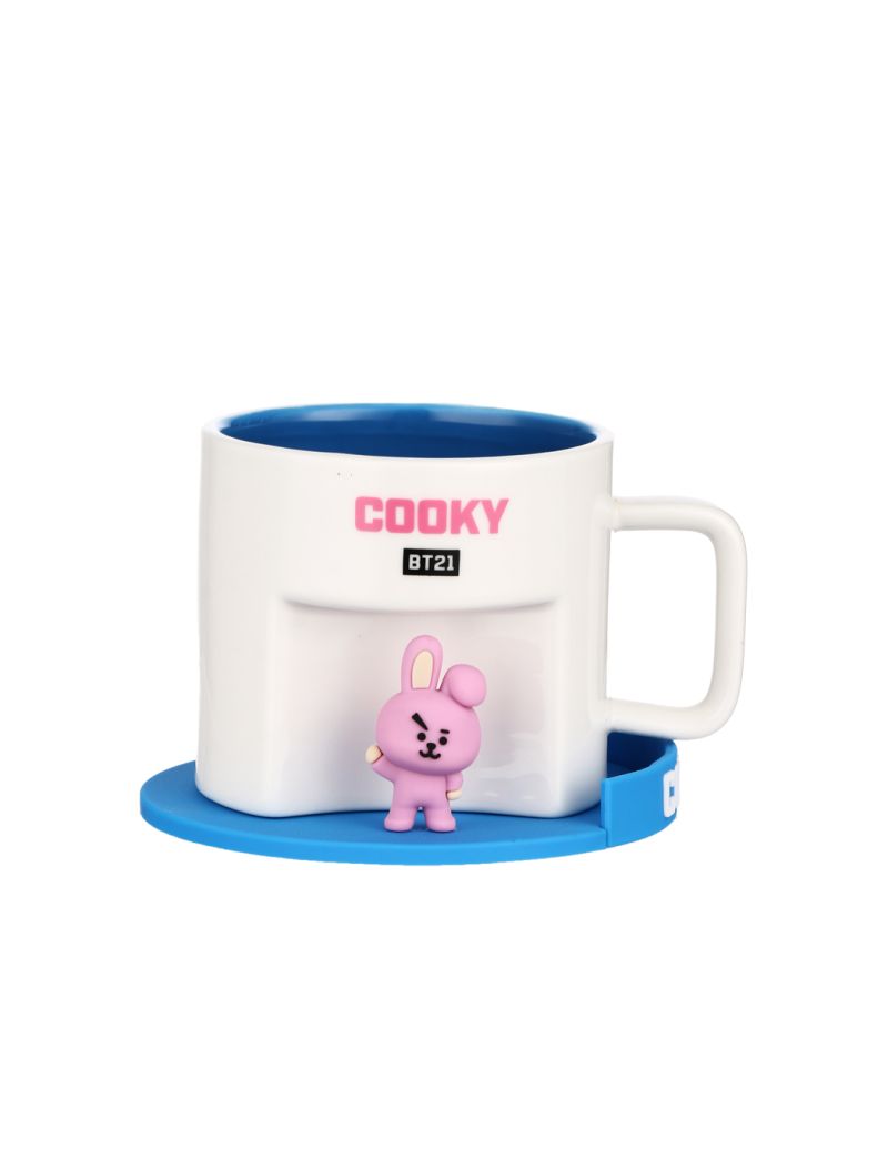 BT21 Collection Cartoon Ceramic Cup with Coaster (450mL)(COOKY)