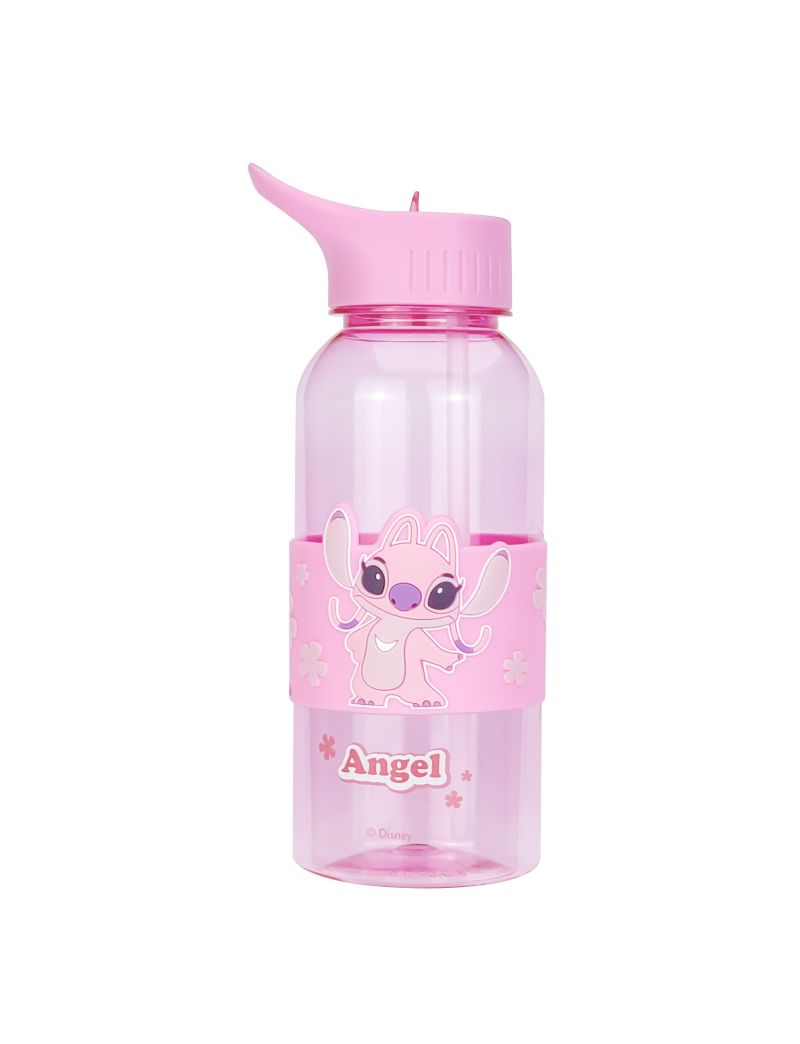 Disney Lilo & Stitch Collection Plastic Bottle with Straw and Sleeve 1000ml Angel