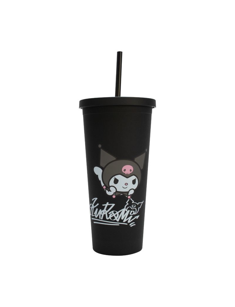 Kuromi Large Straw Cup