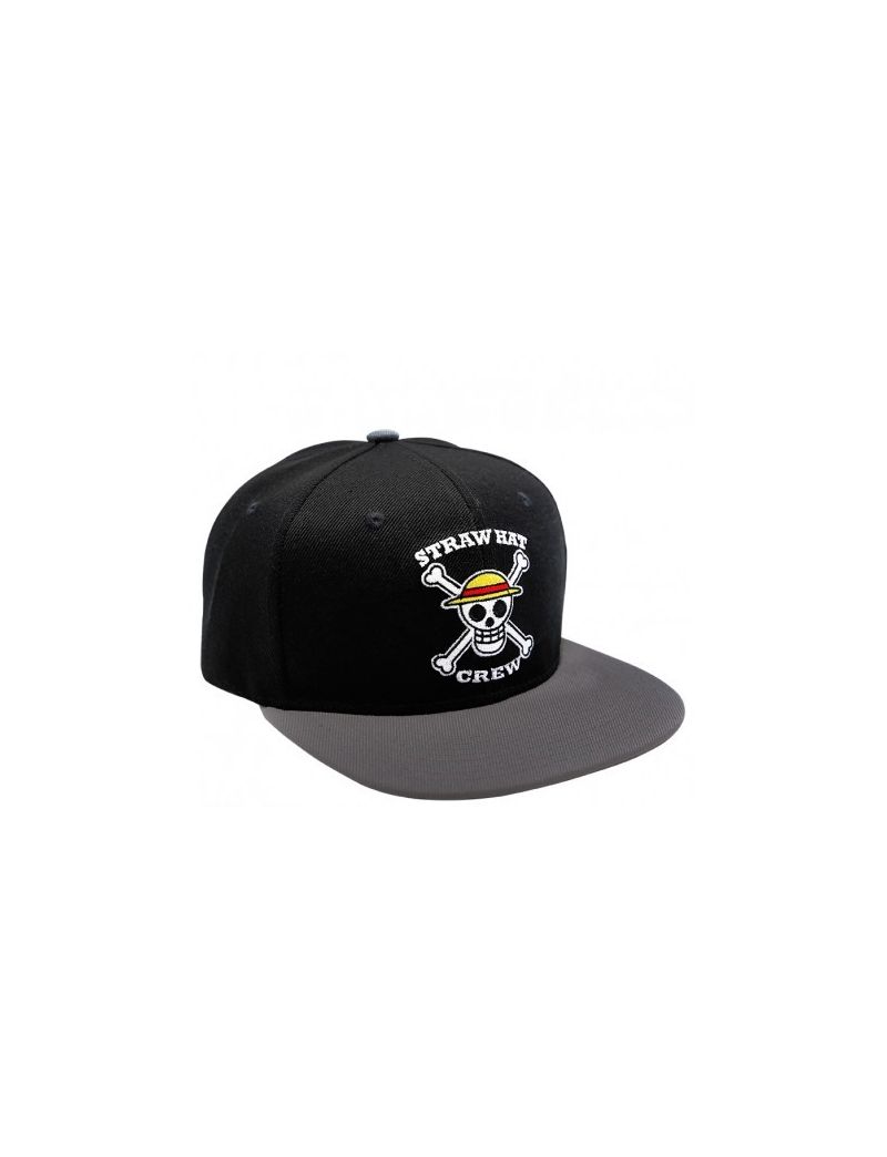 One Piece Straw Hat Crew Black Snapback Cap 