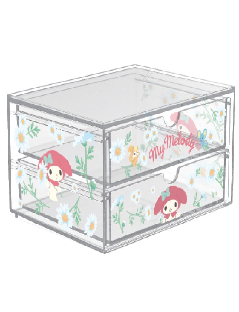 Sanrio My Melody Flower 2-Drawer Makeup Organiser