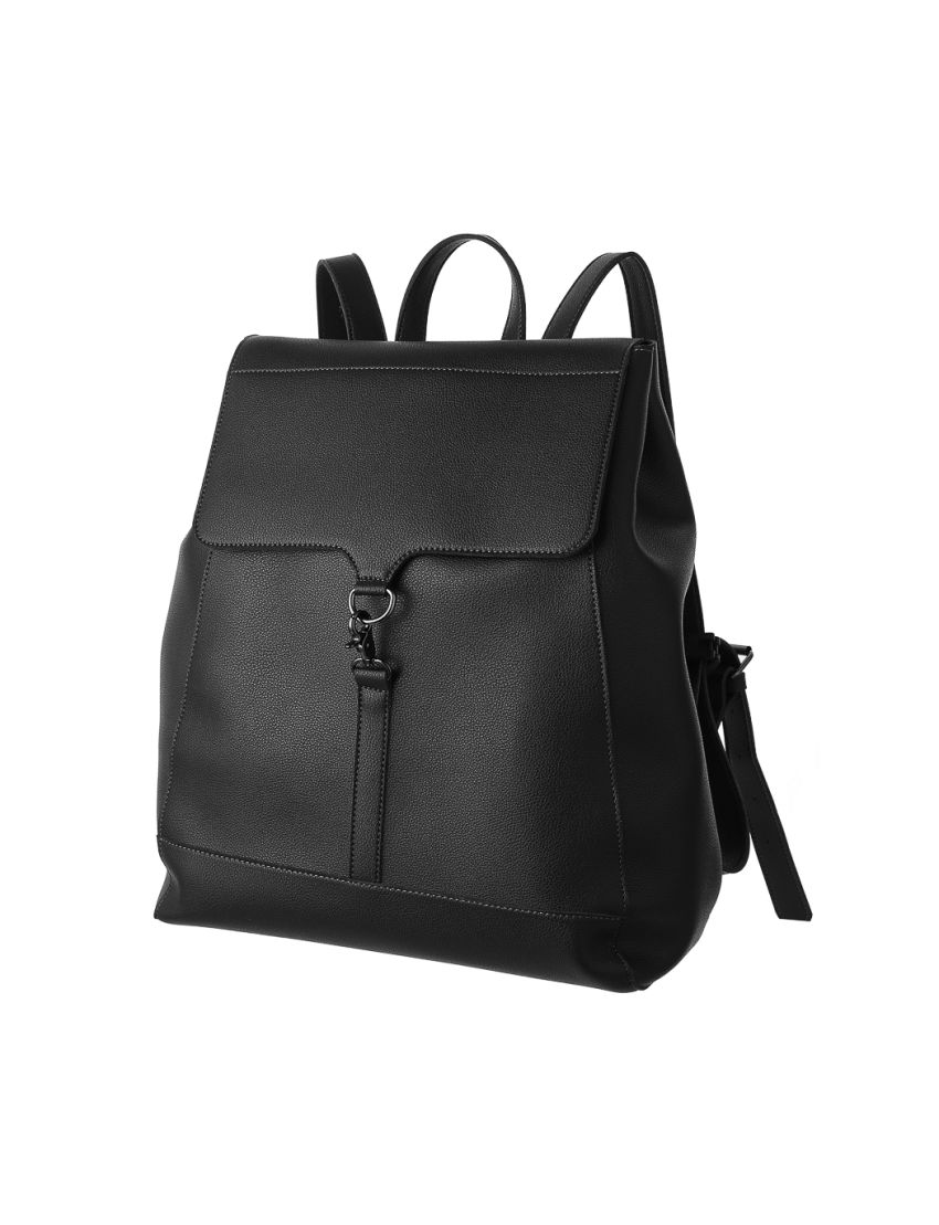 Black Backpack with Snap Hook