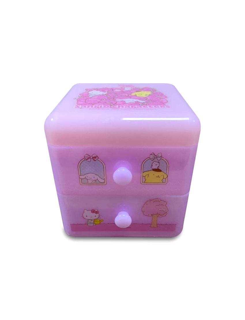 Sanrio Cosmetic Organizer Box Plastic with Drawers Pink MINISO