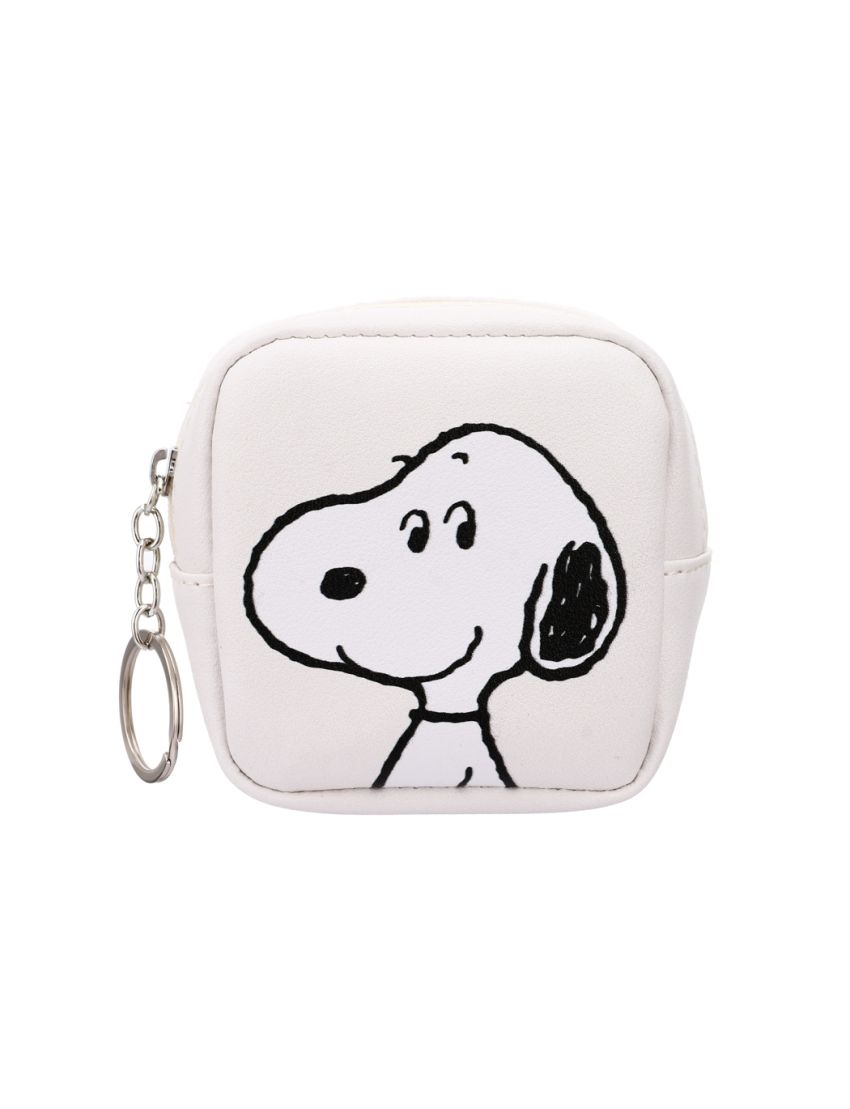 Snoopy Collection Macaron Square Coin Purse White