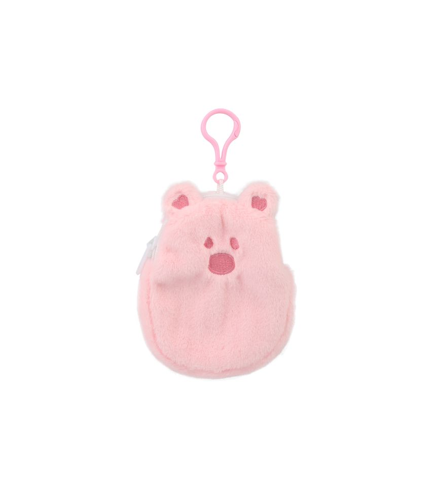 Pink Romance Series Cute Bear Plush Coin Pouch