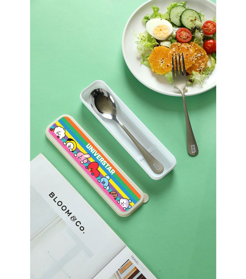 BT21 Collection Beige Flatware Fork & Spoon Set
