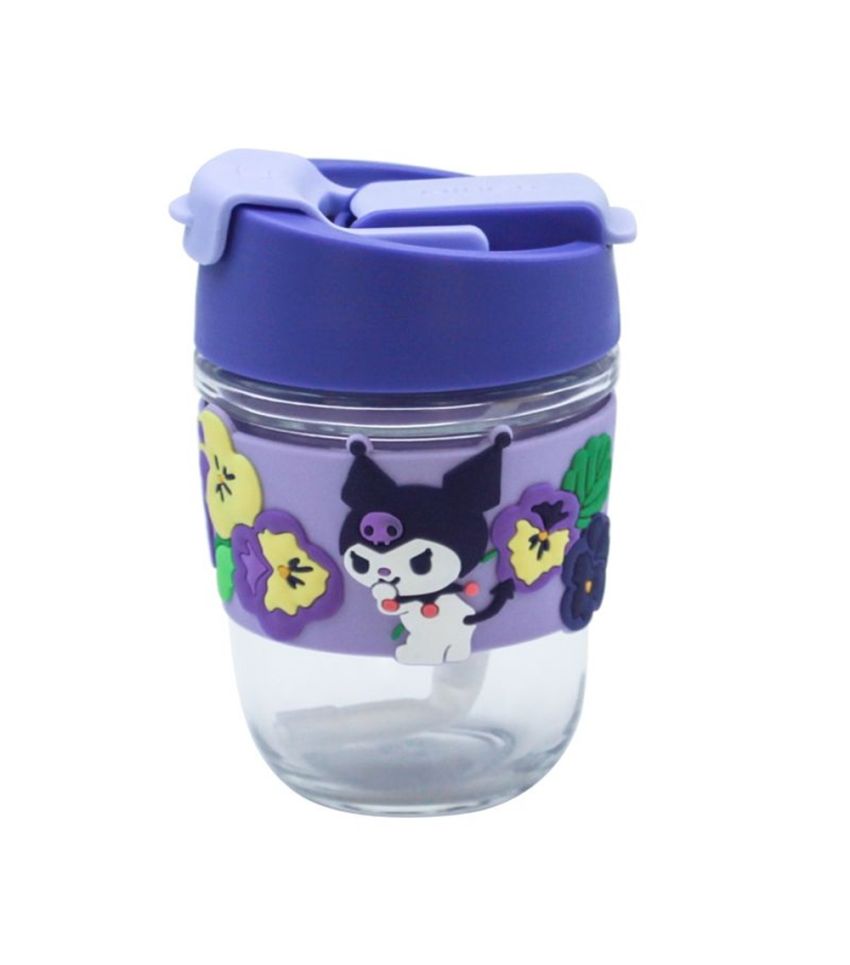 Sanrio Kuromi Glass Bottle With Lid