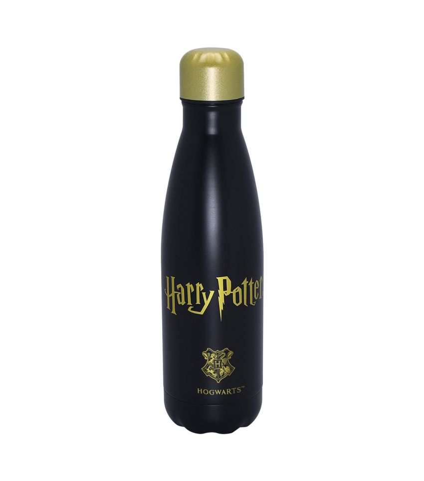 Harry Potter Hogwarts Black & Gold Insulated Water Bottle 500ml