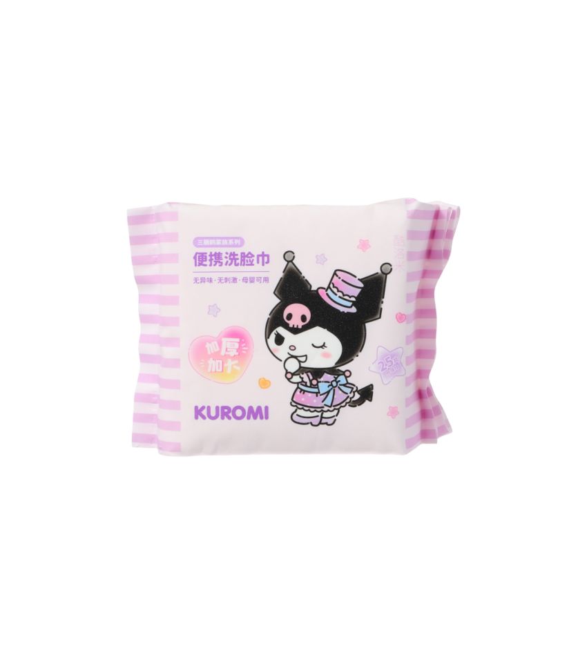 Sanrio Kuromi Dry Wipes 25 Sheets Travel Pack Size