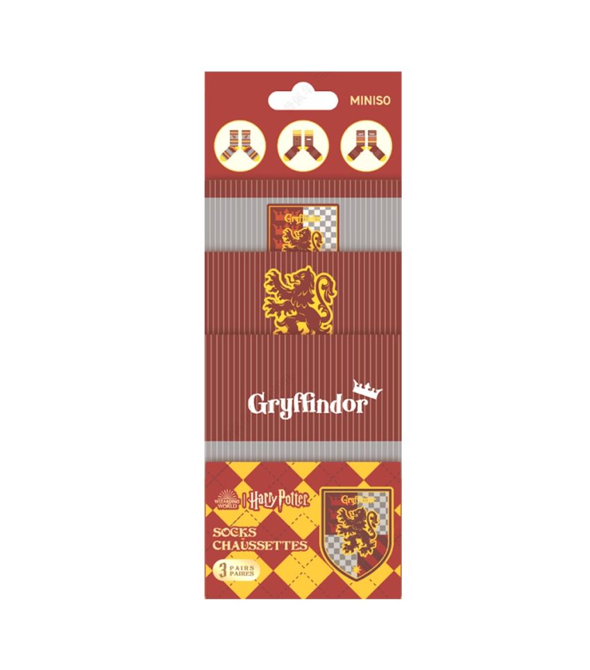 Harry Potter Gryffindor 3 Pairs Crew Socks