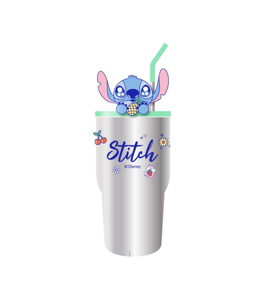 Disney Stitch Dinner Party Pineapple Double Wall Steel Tumbler With Straw 900ml 