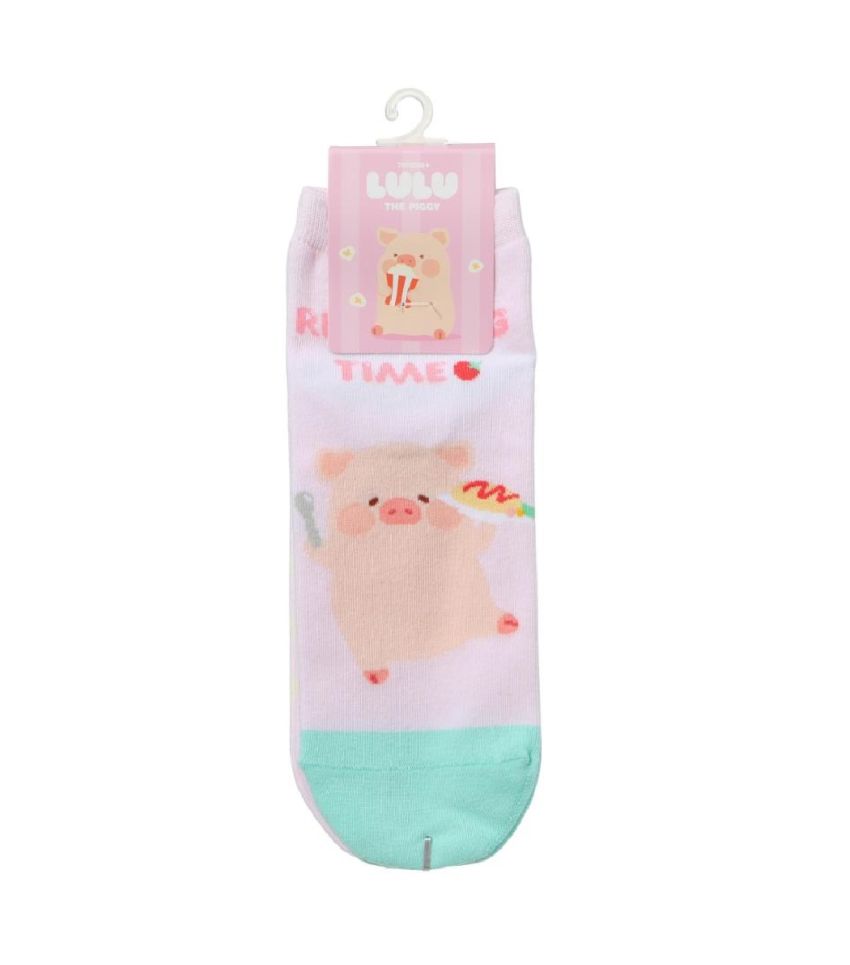 LuLu The Piggy Collection Ankle Socks 2 Pairs Size 4.5-6.5