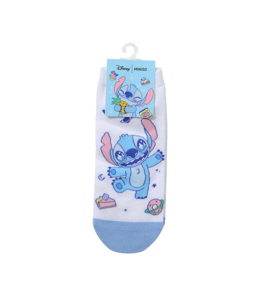 Disney Stitch Dinner Party Ankle Socks 1Pair Smiley Stitch Size 5-7.5
