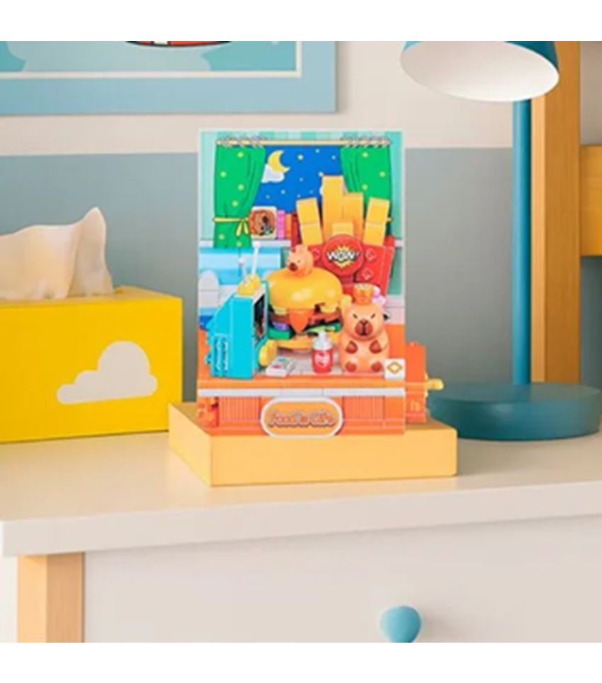 MINISO Toys Capybara Fast Food Building Blocks Set