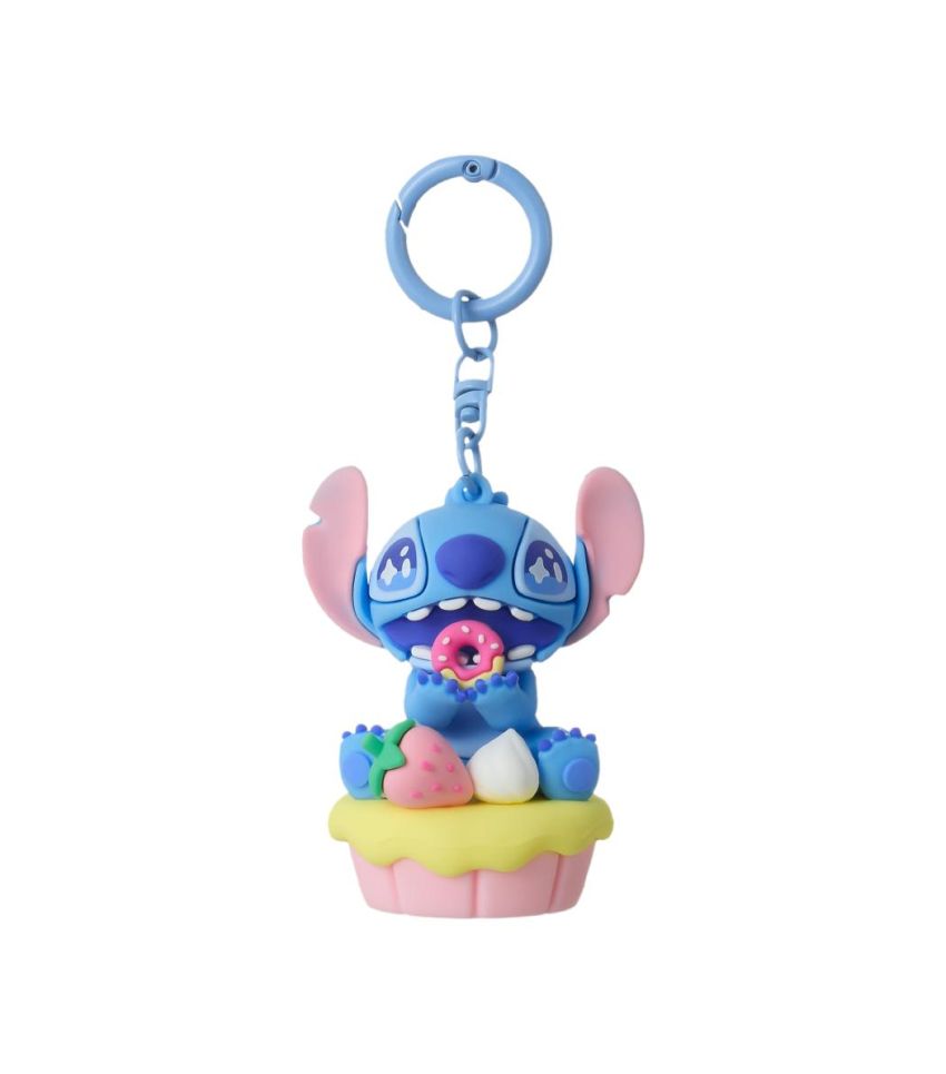 Disney Stitch Dinner Party Strawberry Cupcake Keychain 