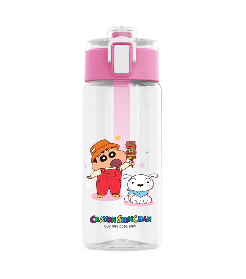 Crayon Shinchan Pink Plastic Bottle With Flip Top 550ml