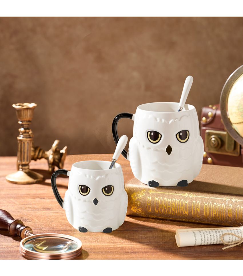 Harry Potter Hedwig Owl Shape Ceramic Cup & Spoon 430ml