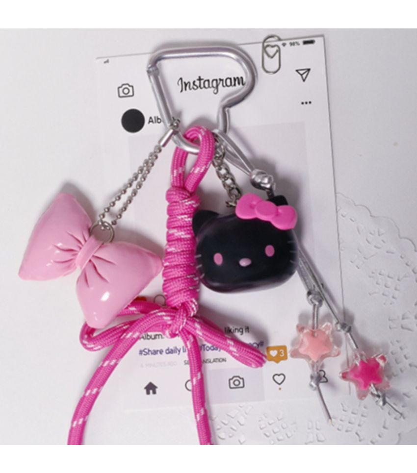 Sanrio Hello Kitty & Friends Hello Kitty Black & Pink Cute Face Pendant