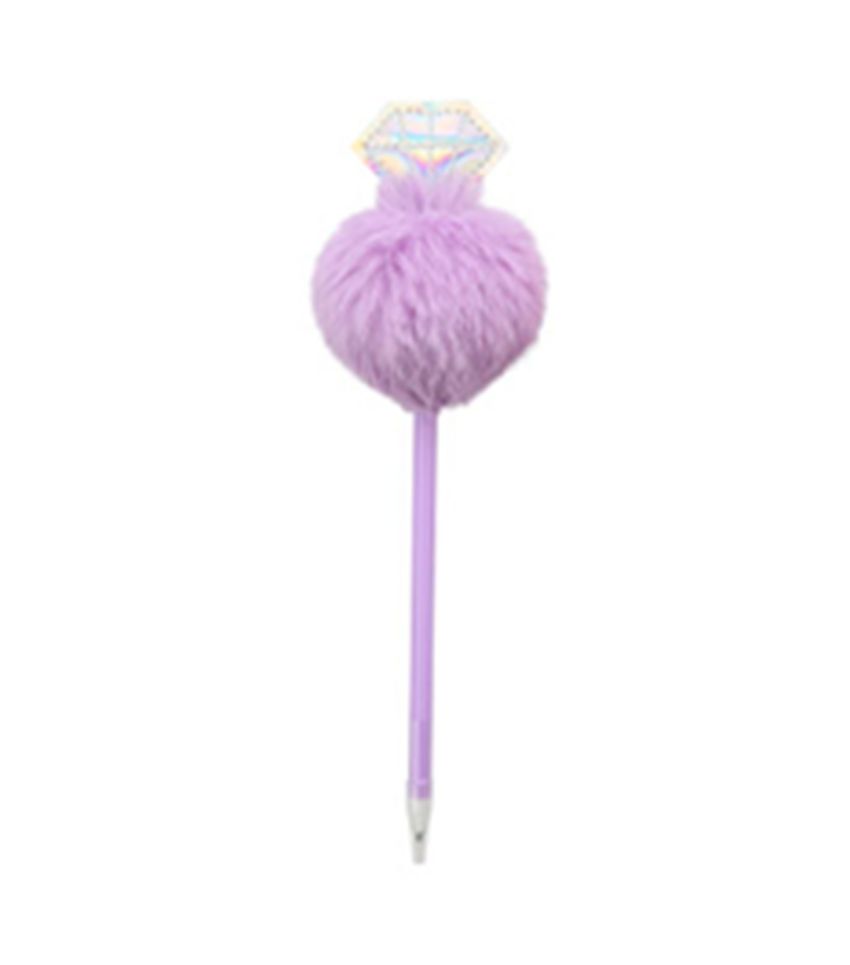 MINISO Purple Gem Pom Pom Pen 