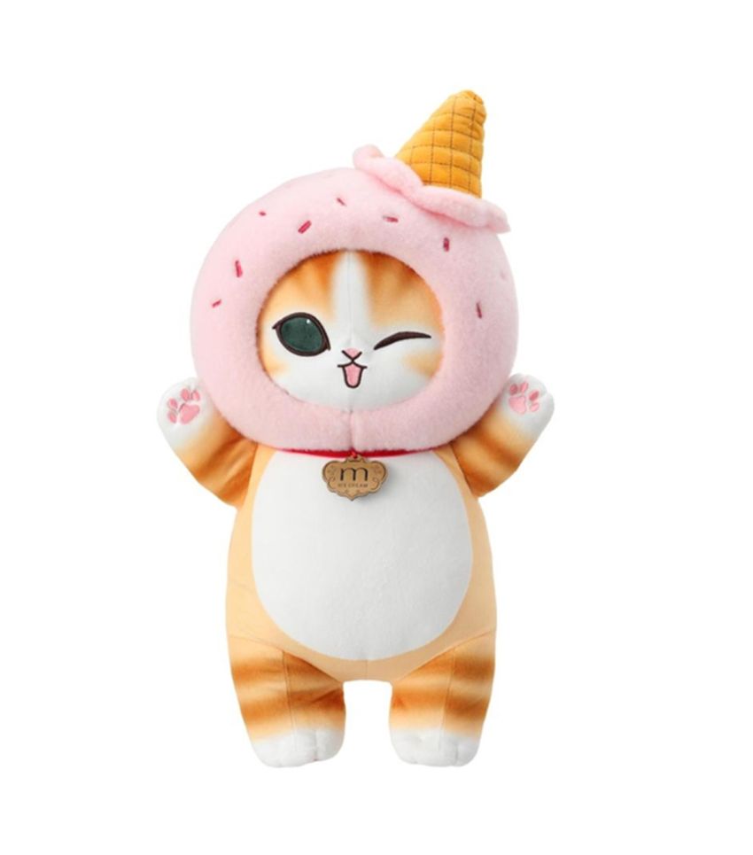 Mofusand Ice Cream Collection Pink Hat Big Plush Soft Toy