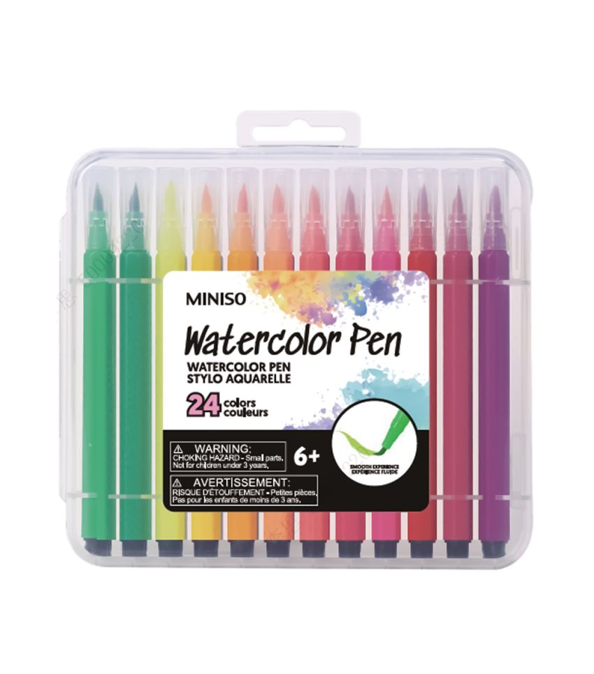 MINISO Watercolor Soft Tip Pack Of 24 Pens Set